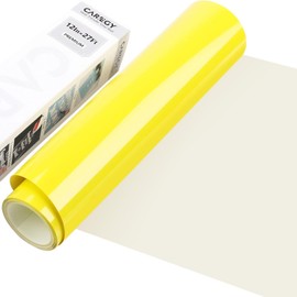 CAREGY Heat Transfer Vinyl 12"x 27ft Iron on Vinyl for All Machine Lemon Yellow HTV Vinyl for T-Shirt with Accessories Tweezers