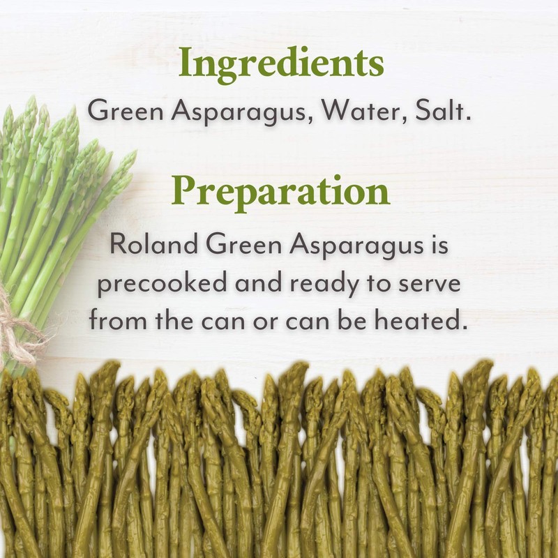 Roland Foods Whole Green Asparagus Spears, Specialty Imported Food, 14.1