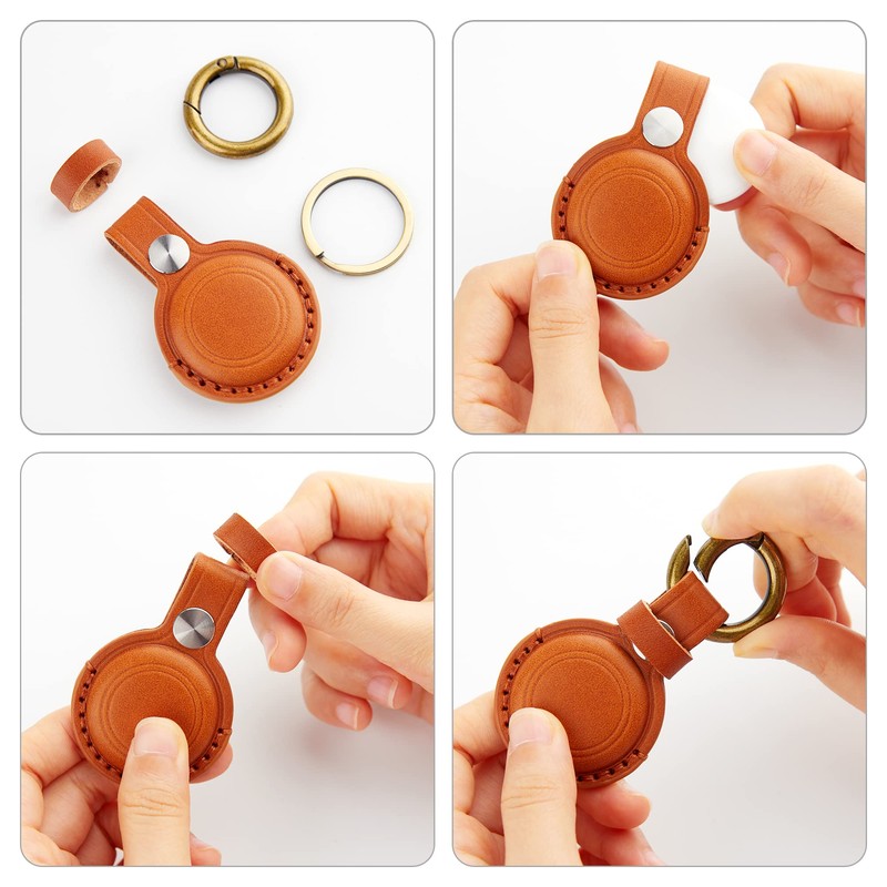 AirTag Case, Leather, Airtag Case, Genuine Leather, Airtag, Keychain, Genuine