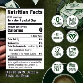 Sugar in the Raw Stevia In The Raw Plant-Based Zero Calorie Sweetener Packets 800 ct