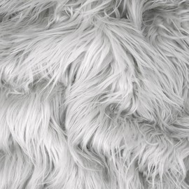 kullaloo Light Grey Faux Fur Fabric | Acrylic-free, Solid Long Pile Fake Fur Fabric for Crafts, Gnomes, Sewing Plushies, Home Textiles, Costumes, Apparel | 39.5" x 19.5" | Fantastic Furs FUZZY FUR