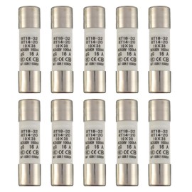 SIGANDG 16A 500V Ceramic Tube Fuse RT18-32 10 x 38 mm Cylindrical High Voltage Fuses (Pack of 10)
