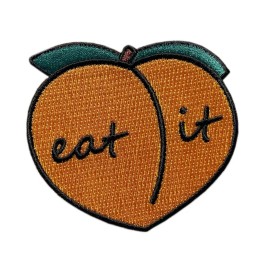 Miltacusa Eat It Peach Booty Patch [Iron on Sew on 3.0 inch -MPC5]