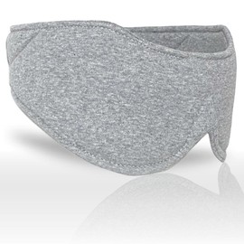 SleepMate by JaxMask® | Full Coverage Blackout Sleep Mask | Handmade Jersey Stretch Cotton Adjustable Eyeshade | Comfortable & Breathable Blinder For Sleeping And Travel (Gray)
