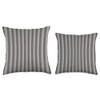 Classic Ash Gray Cabana Tent Stripe Throw Pillow