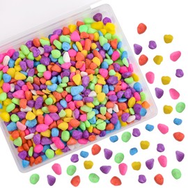 WANDIC 200g Decoration Stone, Colored Natural Polished Stone Small Decorative Pebbles for Home Decoration Art Craft Vase Filler Fish Tank Houseplant Filler