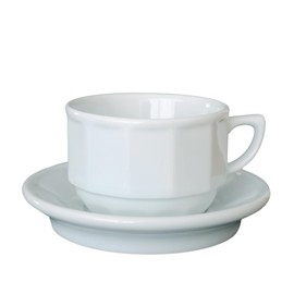 Nankai Tsusho F.O.B COOP Cafe Tea Cup & Saucer White Size: Cup: Approx. 0.5 x 2.5 inches (12 x 6.3 cm) / Saucer: Approx. φ 5.7 x H1.0 inches (14.5 cm) x H2.5 0748-002