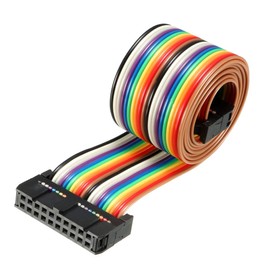 sourcing map IDC Rainbow Wire Flat Ribbon Cable 20 Pins 66cm Length 2.54mm Pitch Type-B