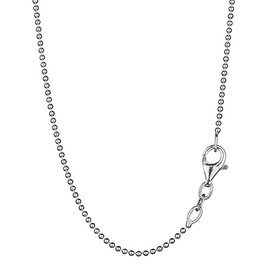 NKlaus 42 cm Ball Chain 925 Silver Elegant Necklace Filigree Width 1.2 mm Necklace 2.2 g Heavy 8427, Sterling Silver