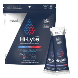 Adapted Nutrition Hi-Lyte Pro Hydration Packets - 16 Individual Drink Packets | Blueberry Pomegranate | Flavored Electrolyte Packets | Sugar-Free, Zero Carb, Zero Calorie