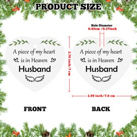 Memorial Gifts for Loss of Husband Bereavement Gift Christmas Ornament Sympathy Gifts for Loss of Husband In Memory of Husband Gift Ceramic Ornament Remembrance Funeral Gift Christmas Tree Ornaments