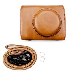 kinokoo Canon G7X Mark III Case, Camera Case for Canon PowerShot G7X Mark III, PU Leather Protective Case for Canon G7XIII G7XII/G7X3 G7X2 with Shoulder Strap (Brown)
