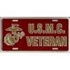 USMC VETERAN MARINE CORPS GOLD EGA LICENSE PLATE MADE IN USA