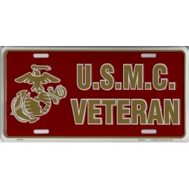 USMC VETERAN MARINE CORPS GOLD EGA LICENSE PLATE MADE IN USA