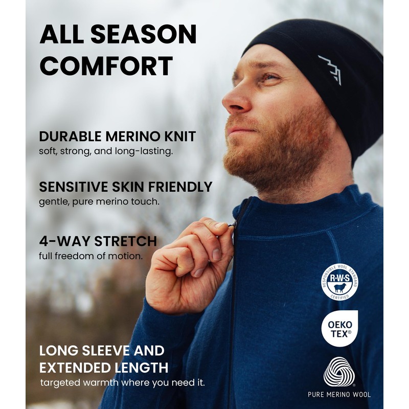 Merino Wool Base Layer Mens - Wool Half Zip Sweater