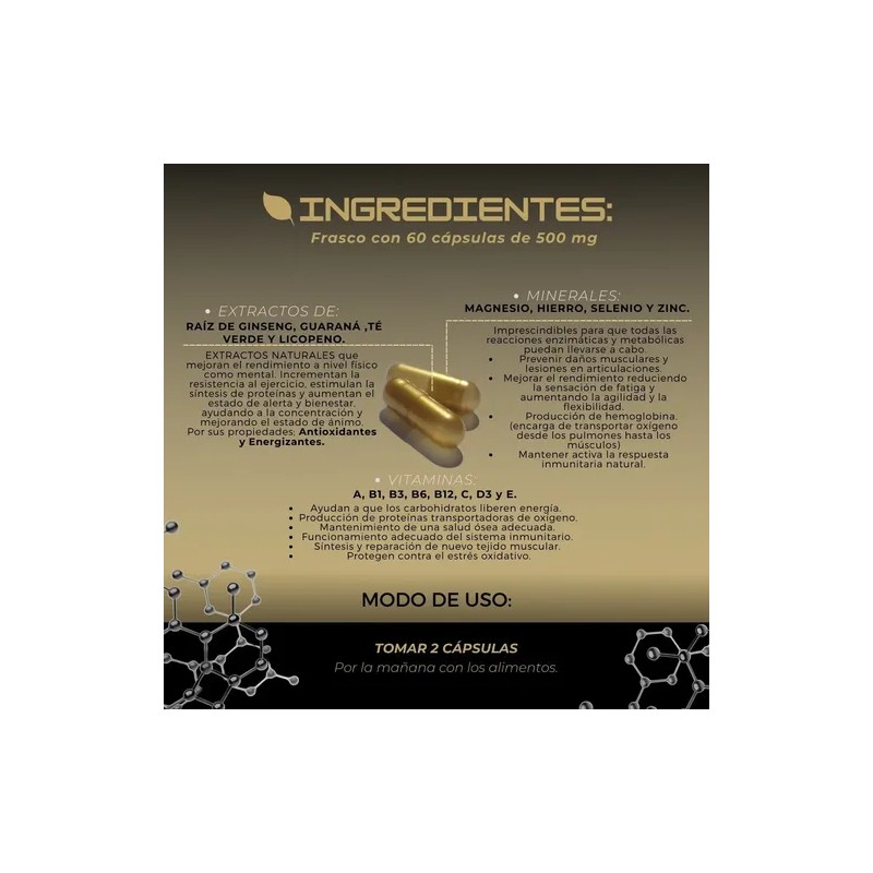 Suplemento Multivitamínico Biosuple Ginseng 60caps 500mg