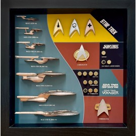 Ship & Combadge Display Shadow Box Star Trek, Enterprise, Large *Fan Made*
