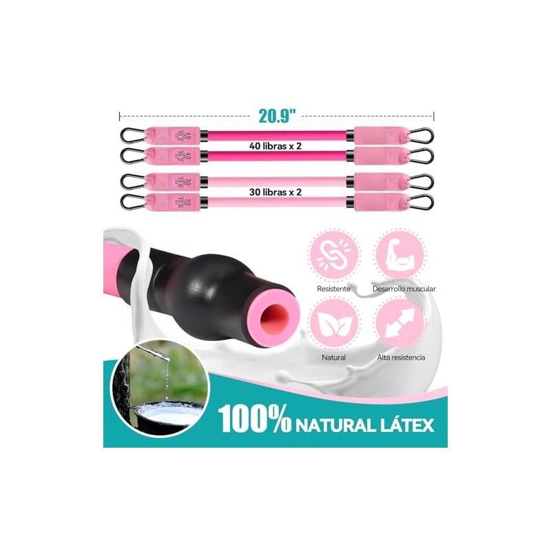 Kit de Pilates con Barra y Bandas de Resistencia, Ideal