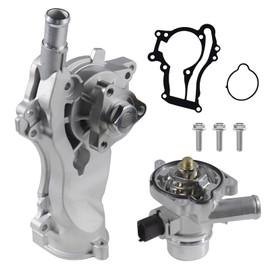 AW6662 Auto Engine Water Pump with Thermostat Kit Fits for Buick Encore 13-20, for Chevy Cruze 11-16, for Sonic 12-20, for Trax L4 1.4L 13-20 Turbocharged Engine 25192709 55565336 902808