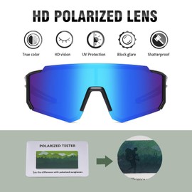 Suertree Cycling Glasses Sports Glasses for Men and Women, Lightweight Myopic Polarised Sports Sunglasses with UV400 for Sun Protection, Fishing, Travel and Outdoor Activities