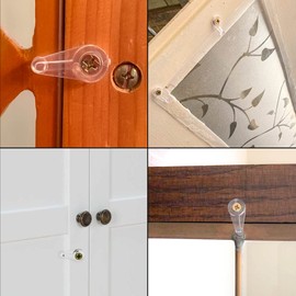 50 Pairs Glass Retainer Clips Kit Glass Cabinet Panel Clips with Screws for Fixing Offset Clear Glass Door Retainer 4mm Plastic Doors Clips Transparent Mirror Clip Cabinet Window Glass Holder