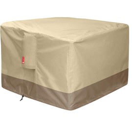 SheeChung Gas Fire Pit Cover Square - 600D Heavy Duty Patio Outdoor Fire Pit Table Cover with PVC Coating,100% Waterproof,Air Vents,Fits for 29/30/31/32 inch Fire Pit/Table Cover (32”L x 32”W x 24”H)
