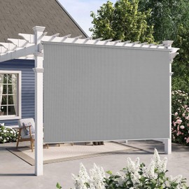 Outdoor Roller Shade for Patio, Cord Patio Blinds, UV Protection Shade Cloth for Porch Gazebo Pergola Balconyard, Outdoor Blinds for Shading, Privacy Protection (7'Wx8'H Grey)