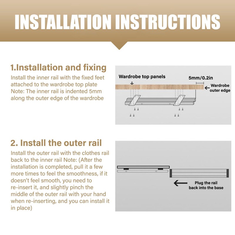 Adjustable Pull Out Hanger Rail Rod,31cm Pull Out Clothes Rail,Extendable