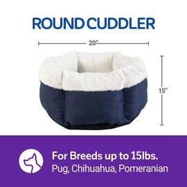 Petmate High Wall Small Dog Bed, 18 x 18in, for Small Breeds