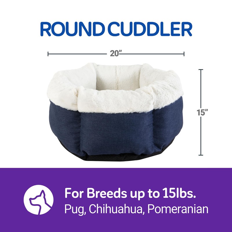 Petmate High Wall Small Dog Bed, 18 x 18in, for