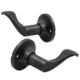 Berlin Modisch Dummy Lever Door Handle [Pack of Two] for Closets with a Oil Rubbed Bronze Finish, Single Side, Non-Turning Pull Only Classic Series