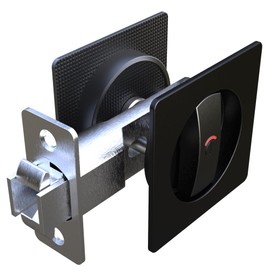 QINAIXQM Sliding Door Lock Pocket Door Lock with Privacy Color Indicators Invisible Recessed Door Lock Mortise Lock Wooden Door Lock Matte Black