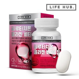 LifeHub 라이프허브 글루타치온 콜라겐 비타C 정 1통(60정) 2개월분 Life Hub Glutathione Collagen Vitamin C Tablets 1 Bottle (60 Tablets) 2 Months Supply