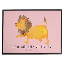 Mr. & Mrs. Panda Office Desk Mat Star Sign Lion with Saying – Pastel Red