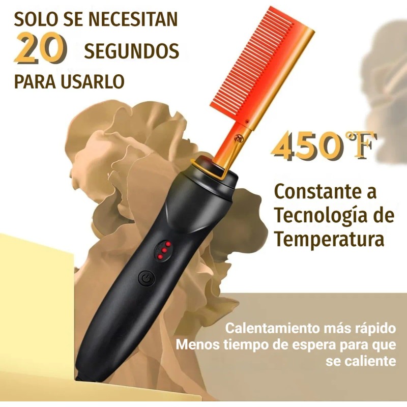 Peine Eléctrico Caliente Alisador De Pelo Barba 80c - 210c