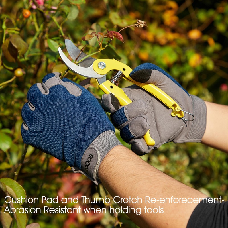 COOLJOB Touch Screen Gardening Gloves, Puncture Resistant Work Gloves for