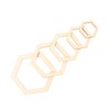 205Pcs Hexagonal Wooden Cutouts 5 Sizes Light Durable Odourless Blank