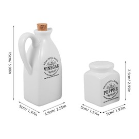 Luxshiny Vinegar Dispenser Oil and Vinegar Dispenser Set 4pcs Japanese Style Salt and Pepper Holder Cruet Condiment Pot