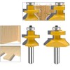 MAYLNE 2 PCS Tongue and Groove Flooring Router Bit Set 1/2-Inch Shank, V-Notch Wainscotting and Flooring Matched Router Bits Set with Edge Banding, Woodworking Milling Cutter Tools (1/2, YXD-4K02)
