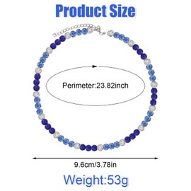 XIHIRCD Philadelphia Baseball Necklace, Shiny Rhinestone Inspired Beads Necklaces Unisex Athlete Sport Necklace Jewelry Chain for Men Women Baseball Team Lovers(3 Colors)