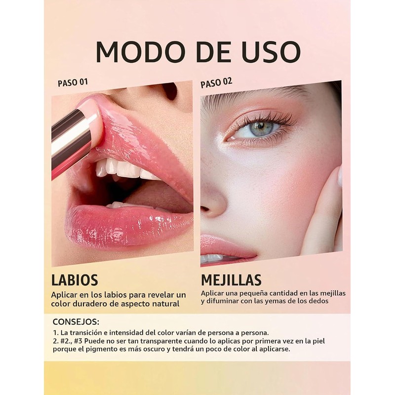 Erinde Bálsamo Labial que Cambia de Color PH,uso Diario Para
