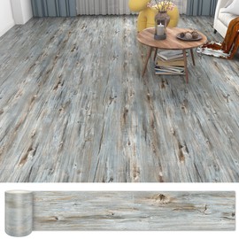 Peel and Stick Floor Tile, 36 Pack 54 Sq.Ft, Vinyl Flooring Tiles,Waterproof and Wood Look Planks, Self Adhesive Floor Tiles for Transfer Bathroom,Bedroom, Living Room, Kitchen （36" x 6"，Dustgray）