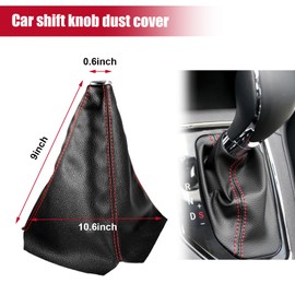 povtii Car Shift Knob Dust Cover, Leather Shifter Lever Knob Boot Protector, Dustproof Gear Shift Cover for Most Manual/Automatic Vehicles, Interior Decor Car Accessories (Red)