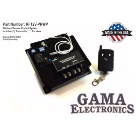 GAMA Electronics RF Remote Control Transmitter Receiver DC Motor Control - RF12V-PRWP