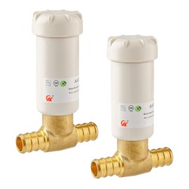 Water Hammer Arrestor 1/2" Pex Crimp F1807 Tee, Resin Hammer Arrestor, Applicable for Faucet, Dishwasher and Water Dispenser(Pack of 2)