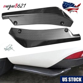 Unbranded Universal Car Carbon Fiber Rear Bumper Lip Diffuser Splitter Canard Protector US