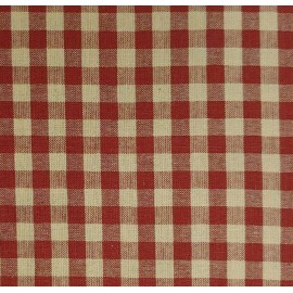 Textile Creations Homespun Fabric Red Check 141 Cotton Red Natural BY THE YARD Free Ship