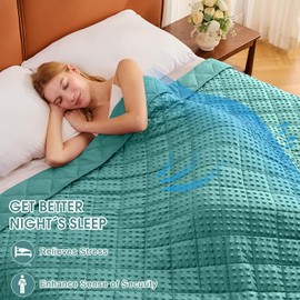 BETU Kids Weighted Blanket (7lbs, 40"x60" Throw Size) - Breathable Minky Heavy Blanket for 60-90lbs with Premium Glass Beads - Soft Thick Blanket for All-Season Sleeping Comforter - Teal