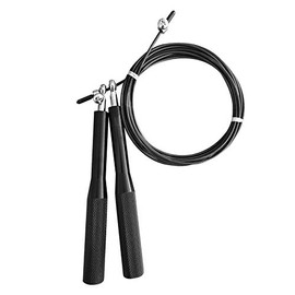 Tayga Cuerda de Salto metálica para Entrenamiento Funcional (Negro)