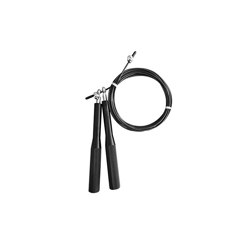 Tayga Cuerda de Salto metálica para Entrenamiento Funcional (Negro)